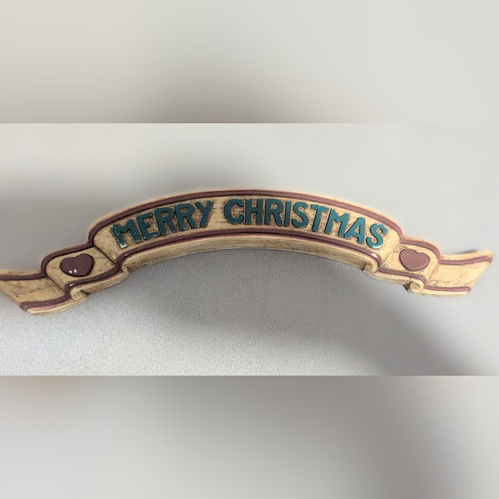 🎄HOMCO Vintage "Merry Christmas" Banner Sign 15" Molded Plastic